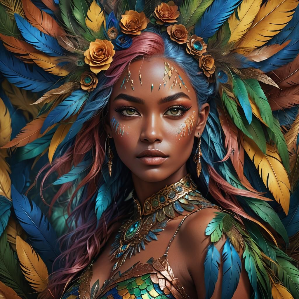 Metallic Rose Gold Woman in Fantasy Concept Art