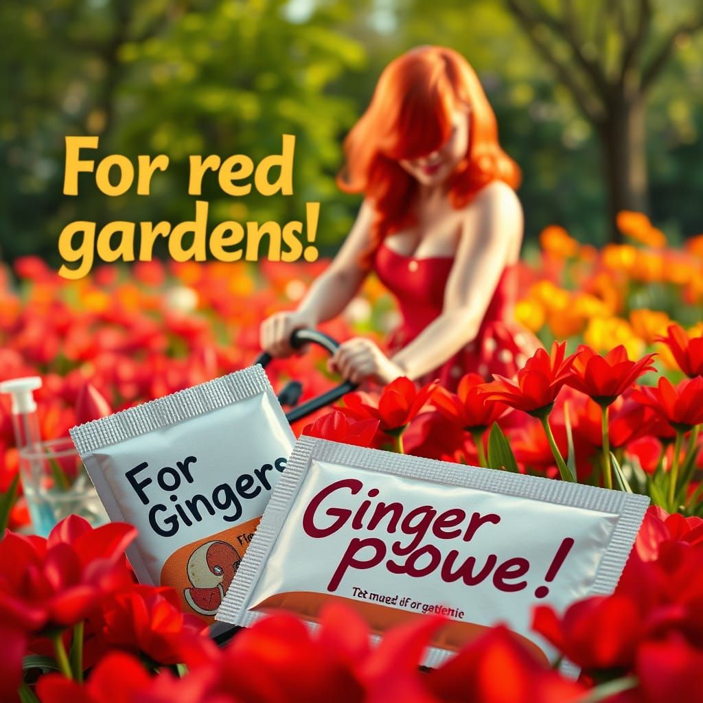 Garden Center Pin-Up Girl with Ginger Seeds in a Vibrant Spr...