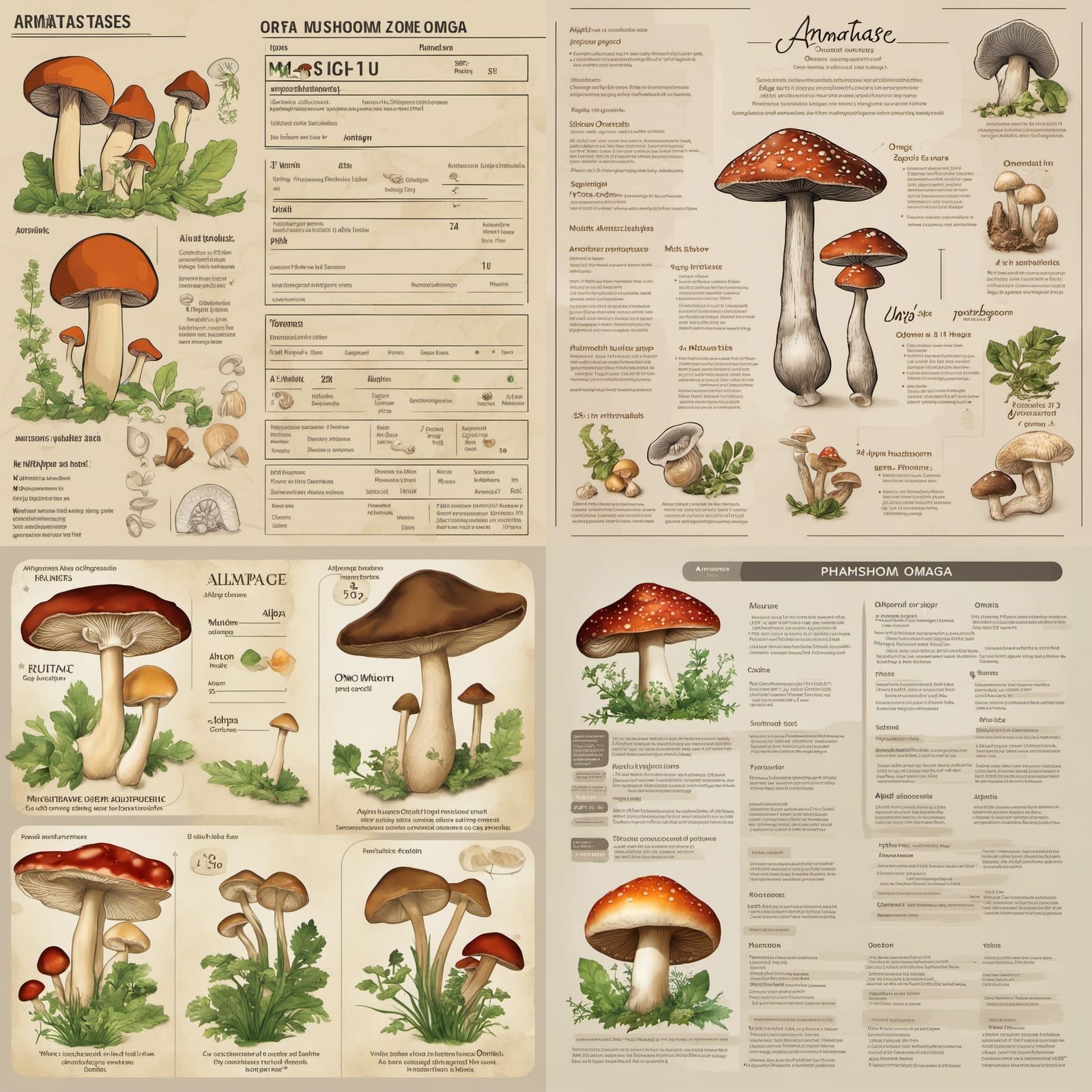 Informational Card of a Mushroom with Scientific Labels