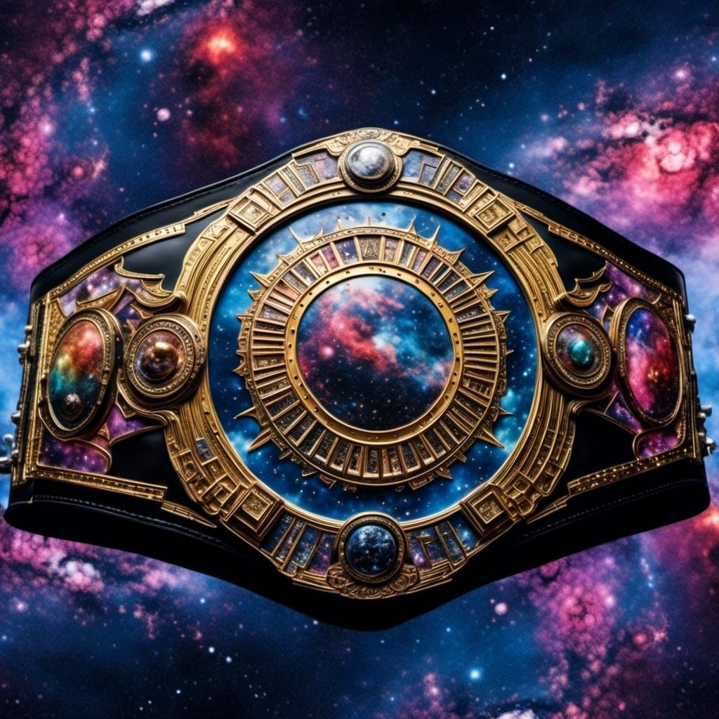 Outer Space Themed Pro Wrestling Championship Belt