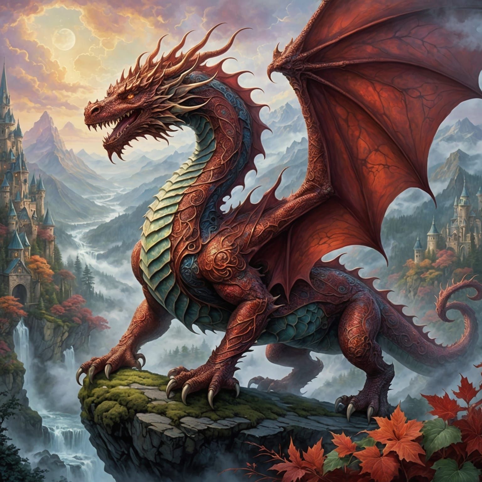 Filigree Dragon in Ethereal Fantasy Style