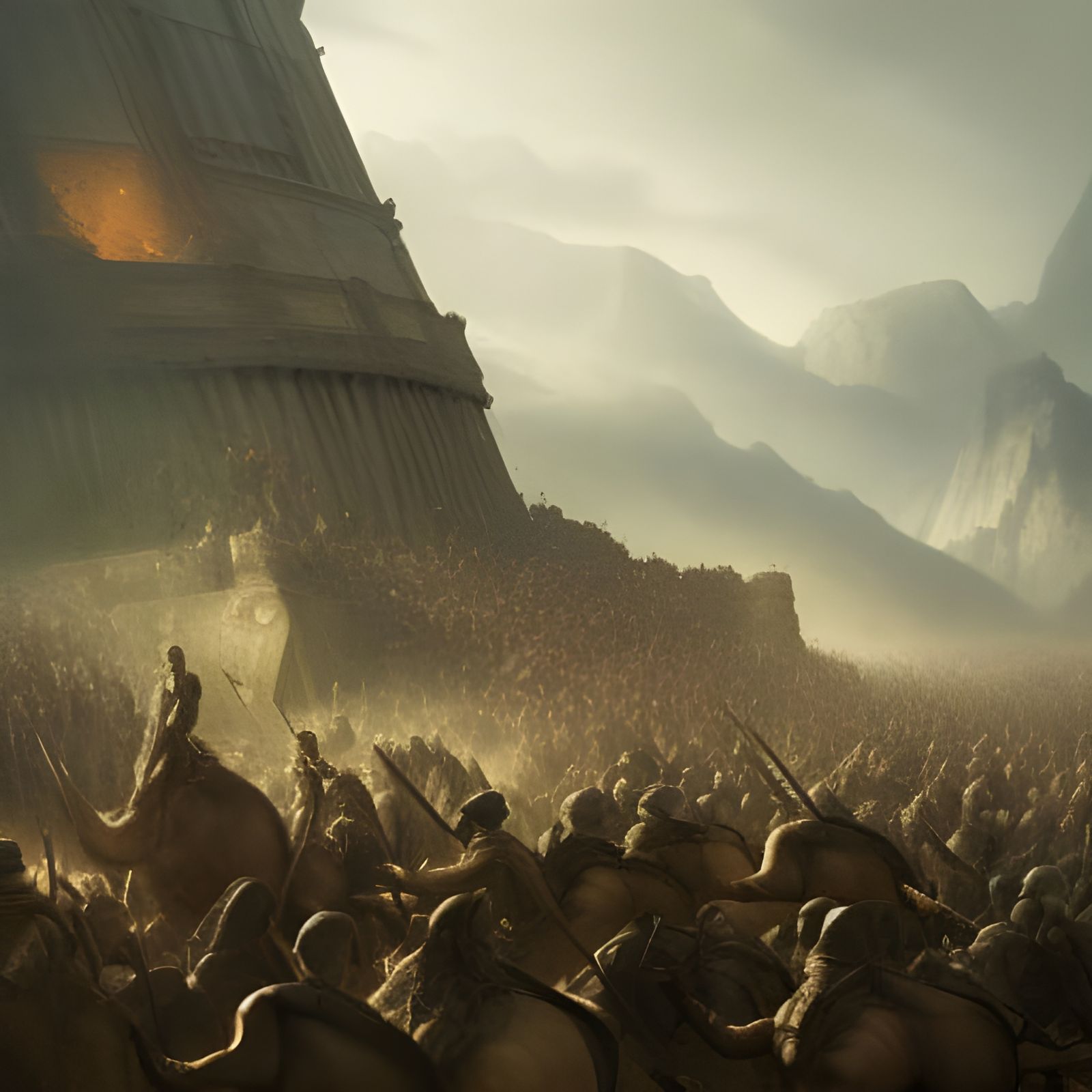 Hannibal's Army: An Ancient Battle in Romanticist Style