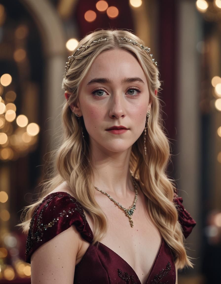 Elegant Elf Portrait in Fall Ballroom Setting