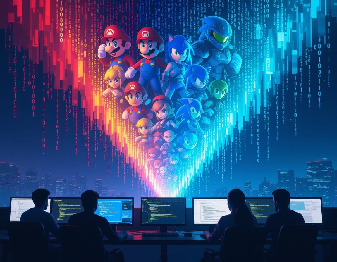 Programmers Merge into Video Game Characters via Binary Code