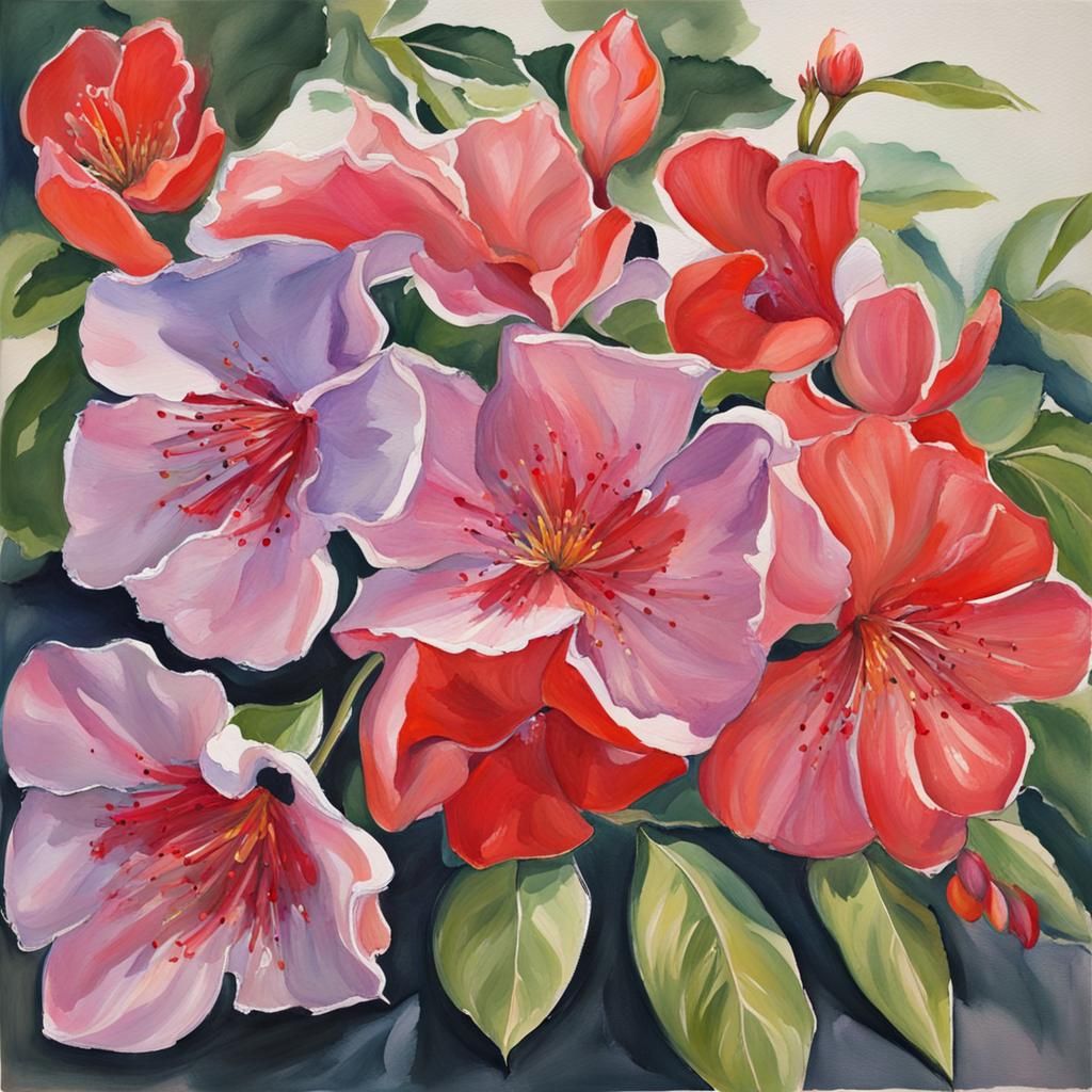 Detailed Gouache Painting