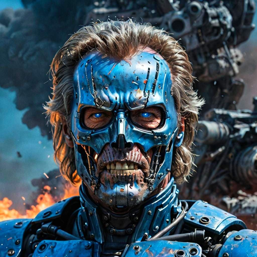 Clint Eastwood as Terminator in Apocalyptic Scene