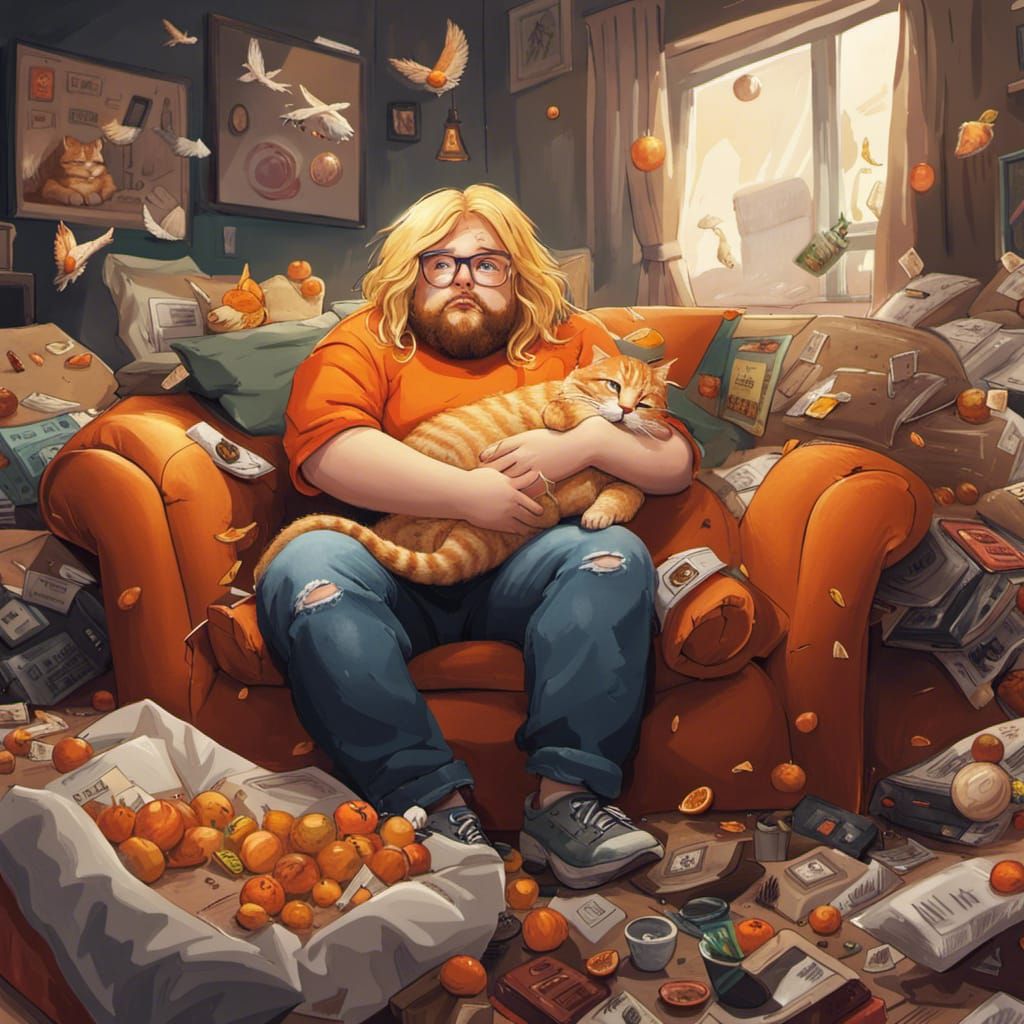 Hyperrealistic Image of Homeless Boy with Cat