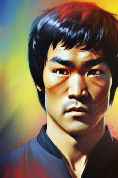 Hyperdetailed Portrait of Bruce Lee in Dynamic Lighting