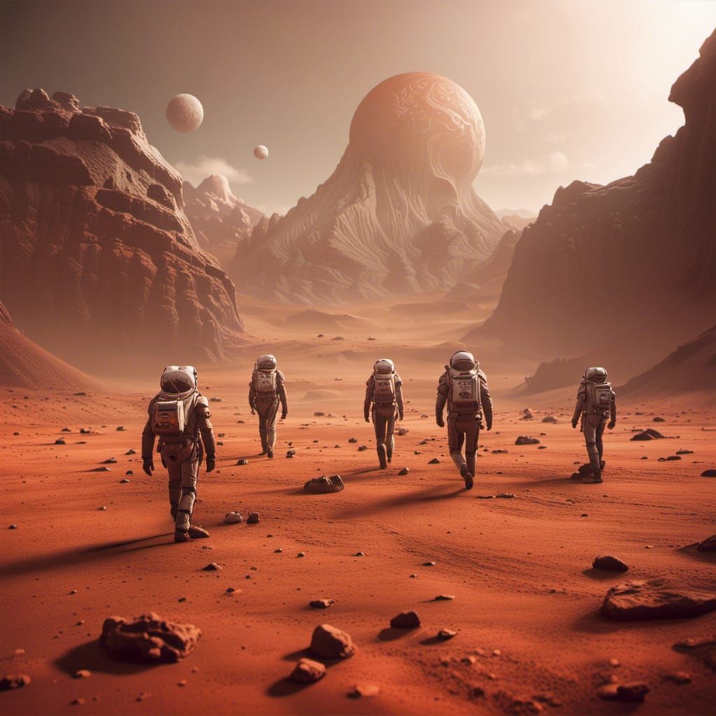 People Walking Upside Down on Mars