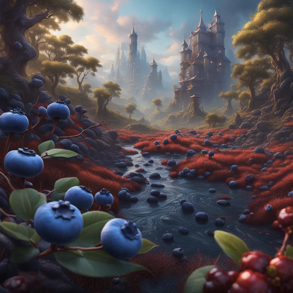 Wild Blueberry Jewelry: Detailed Matte Painting