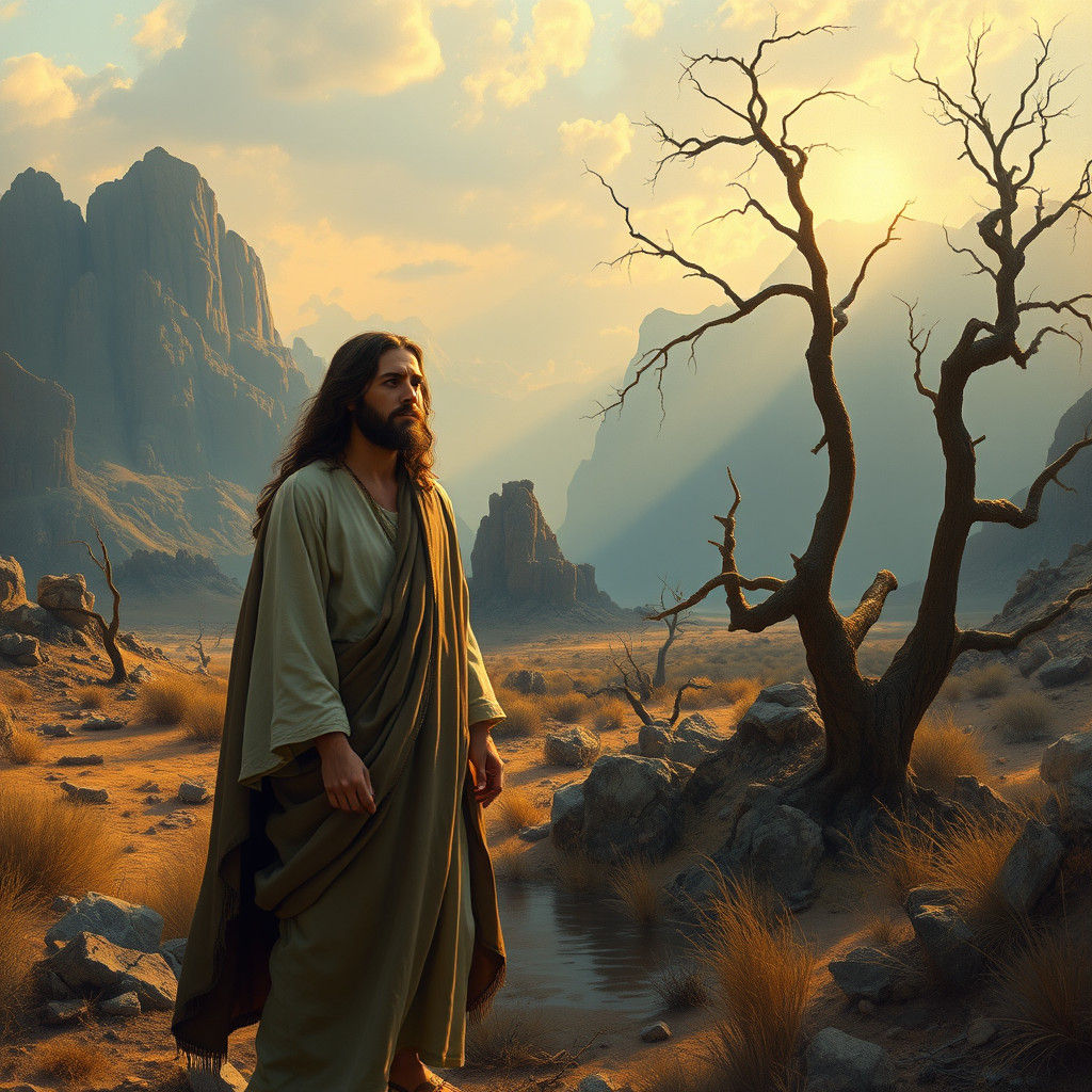 Jesus in Wilderness: Realism Meets Post-Impressionism