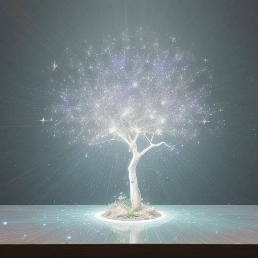 Holographic Cosmic Lamp in Astral Illustration Style