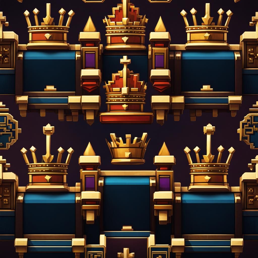 Minecraft King Crown Icon in Pixel Art