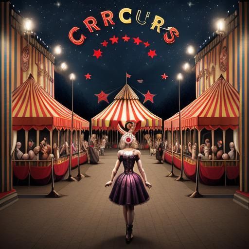 Dreamlike Night Circus Scene