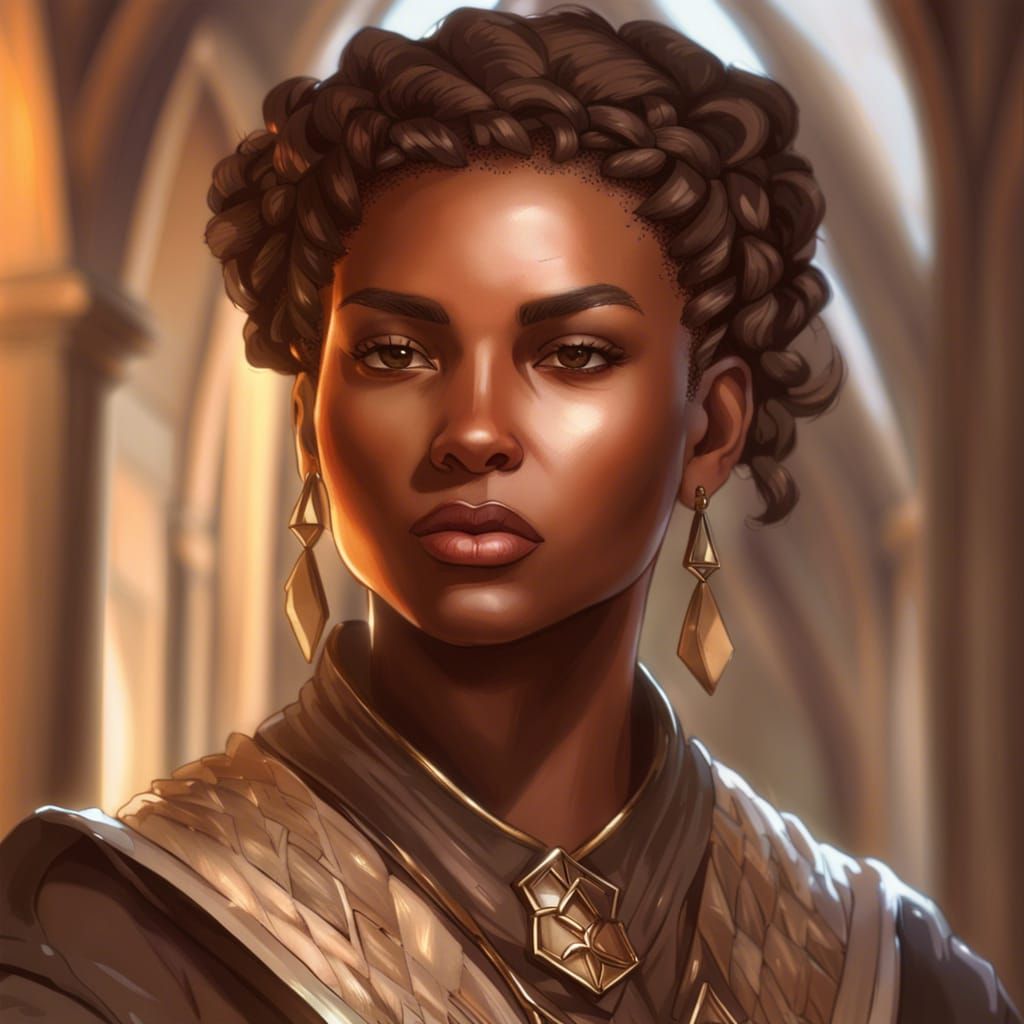 Braided Cleric Portrait in Digital Art Style