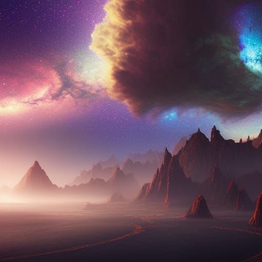 Detailed Milky Way Concept Art in Deep Color