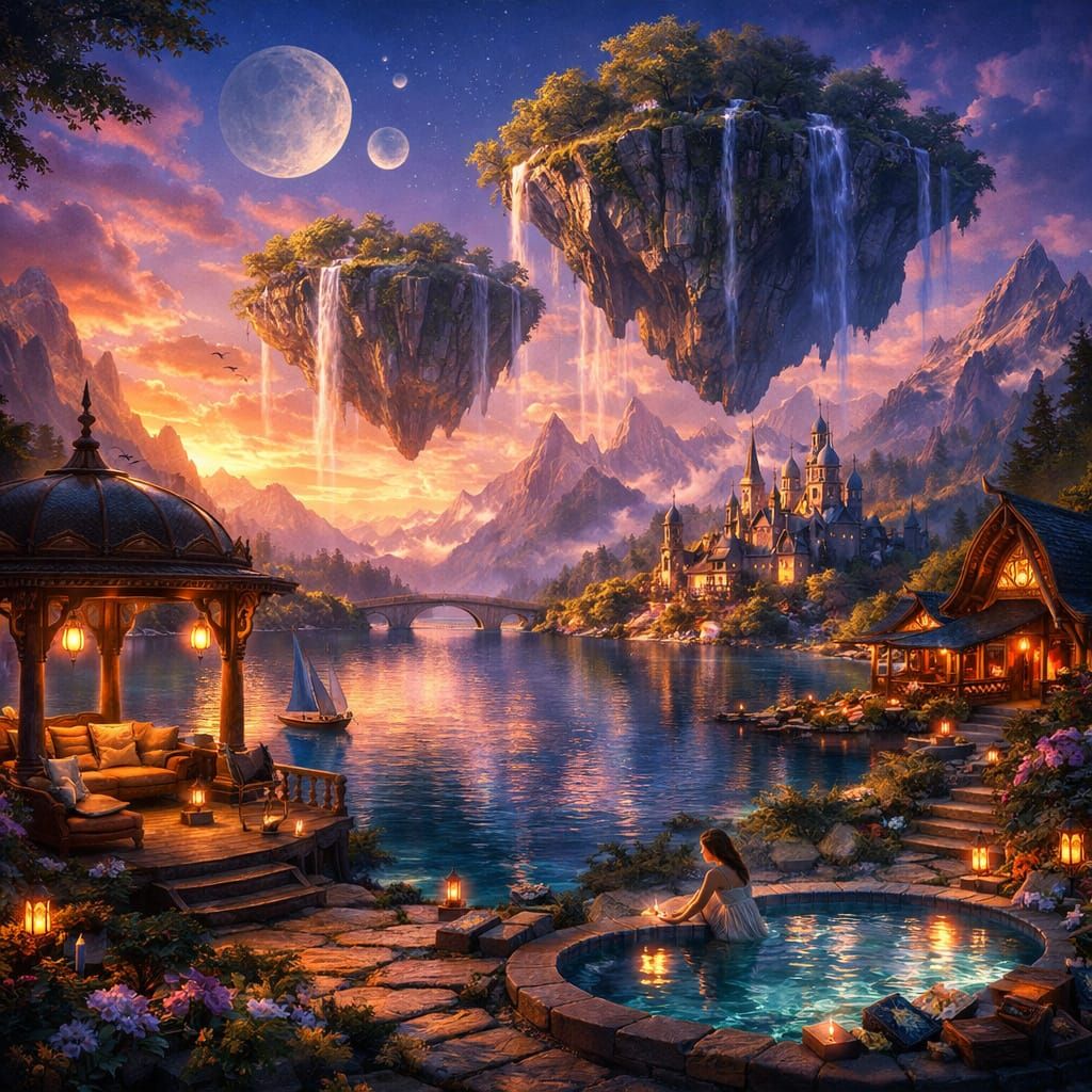 Fantastical Peaceful Escapes Matte Painting