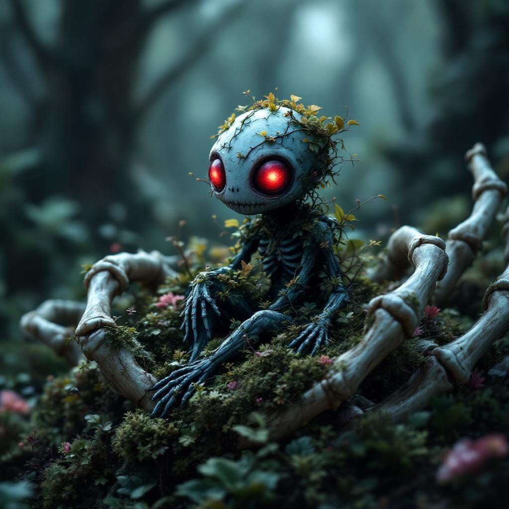 Garden Golem in Skeleton Hand: Matte Painting
