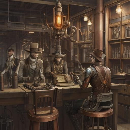 Steampunk Digimon with Brass Gears and Copper Pipes