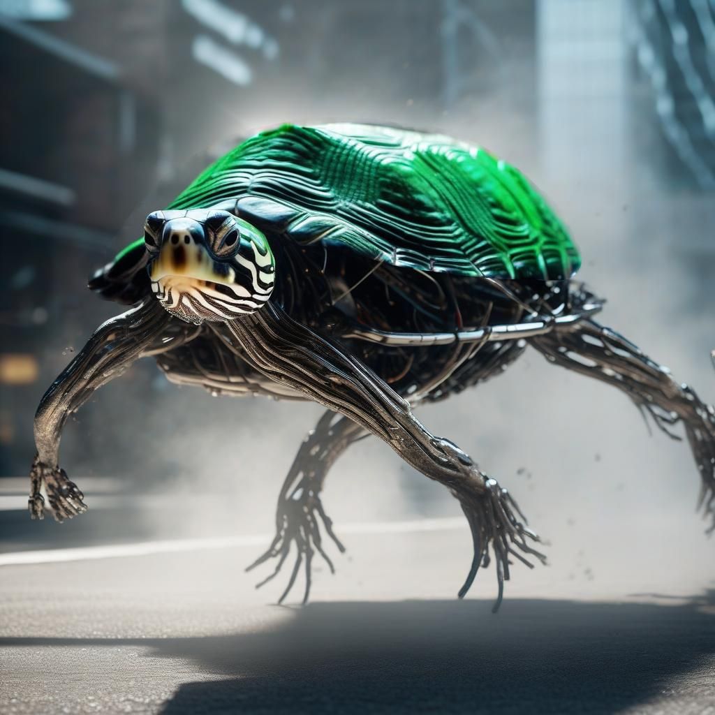 Detailed Turtle Portrait with Expressive Features