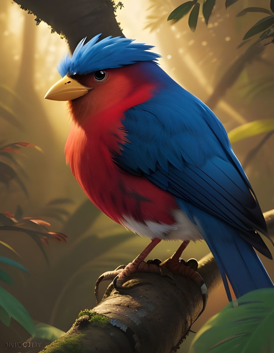 Angry Bird Peeks From Tree Hole at Sunrise