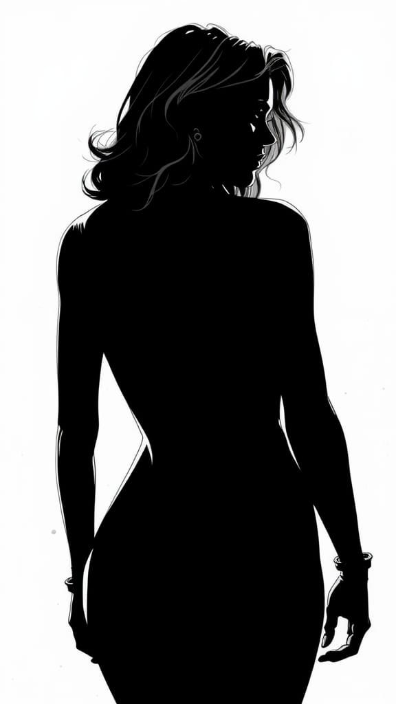 Silhouetted Figure in Graphic Novel Style