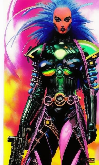Biopunk Alien Supermodel in Neon Ink