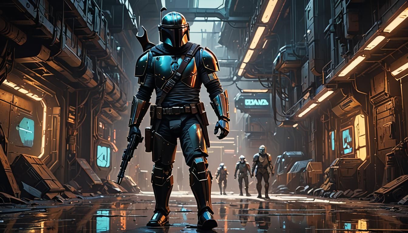 Gritty Sci-Fi Mandalorian Concept Art