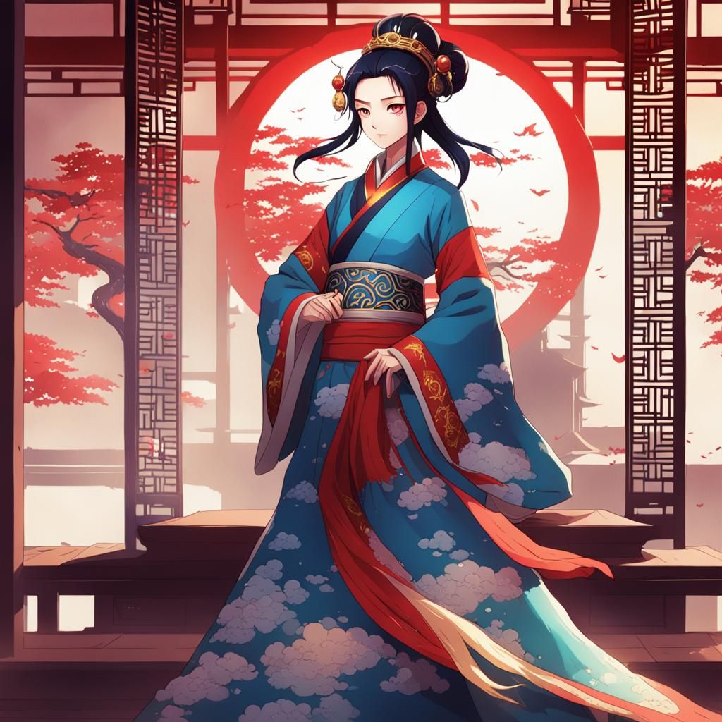 Anime Chinese Princess in Studio Trigger Style