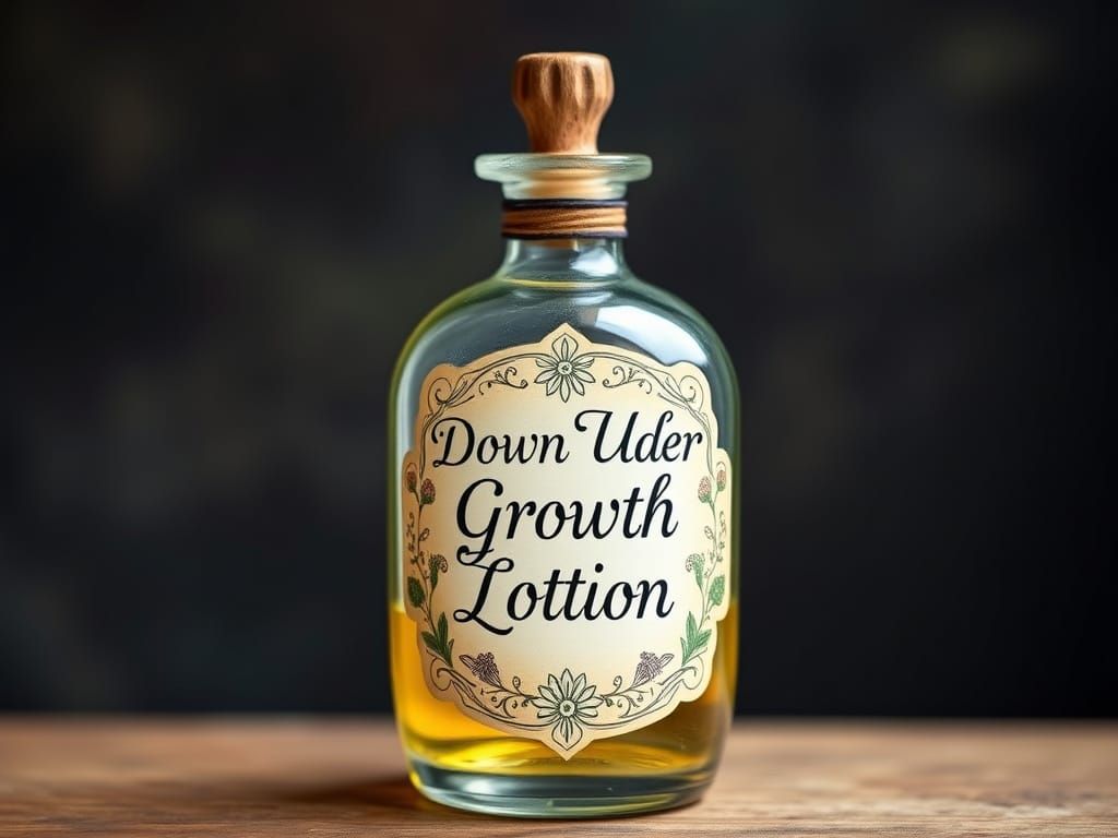 Ornate Potion Bottle with Botanical Label Art