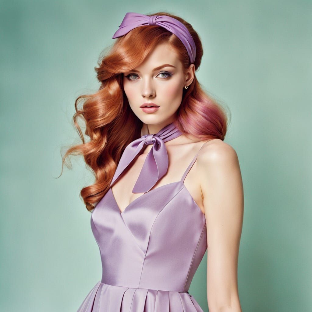 Whimsical 1960s-Inspired Portrait of a Young Girl