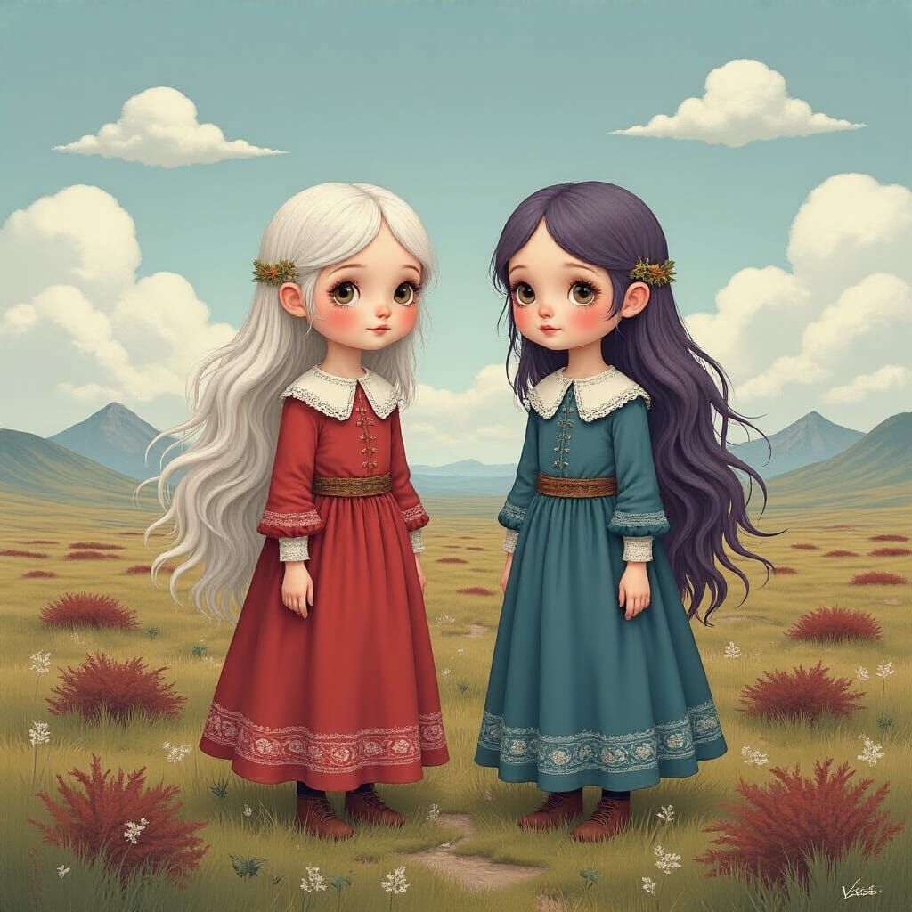 Alba and Crepuscolo: Beringian Girls in Pastel Hues