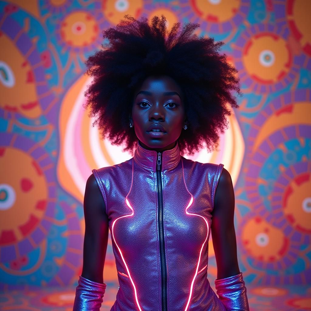 Doja Cat Portrait in Psychedelic Dreamscape