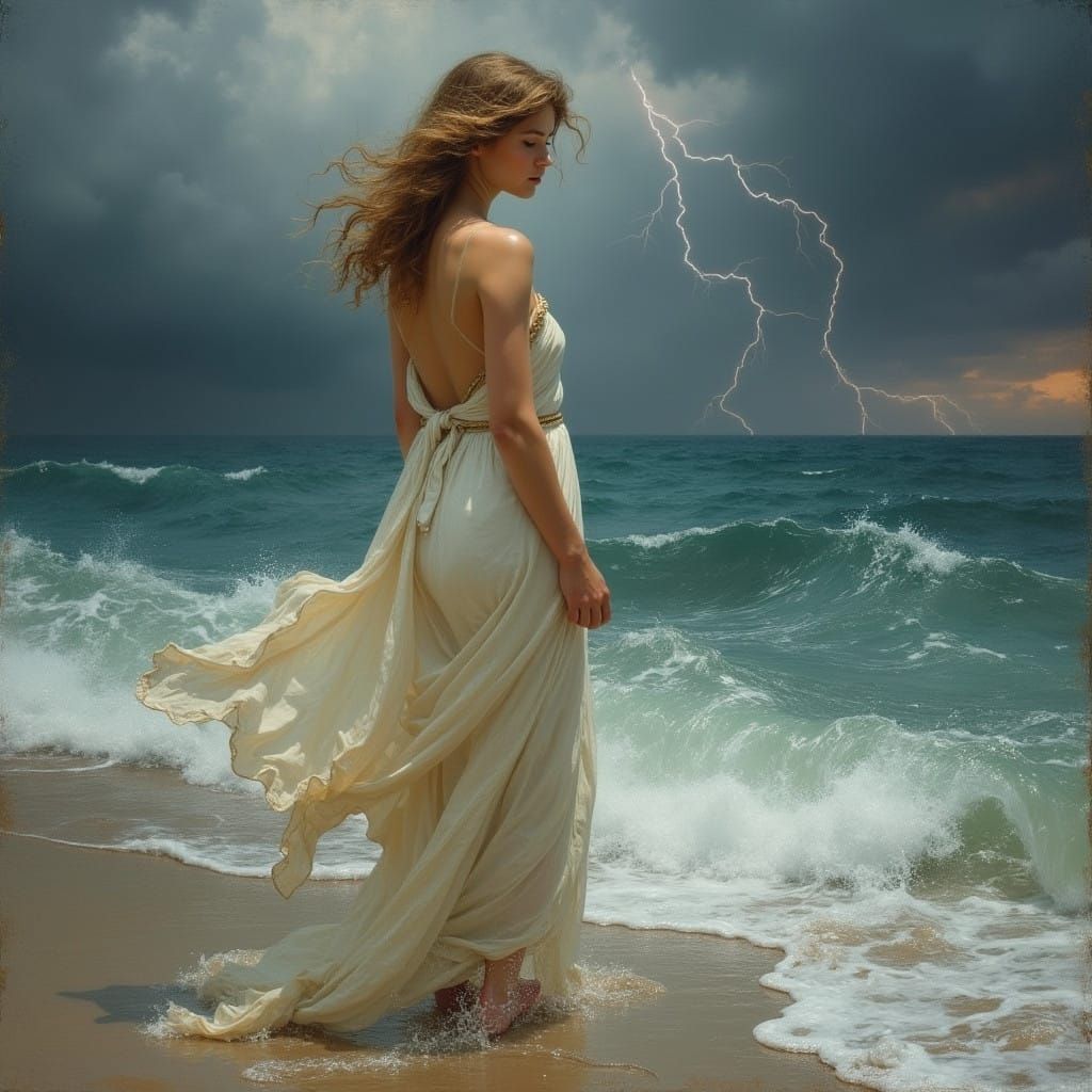 Romantic Seaside Beauty in Stormy Weather