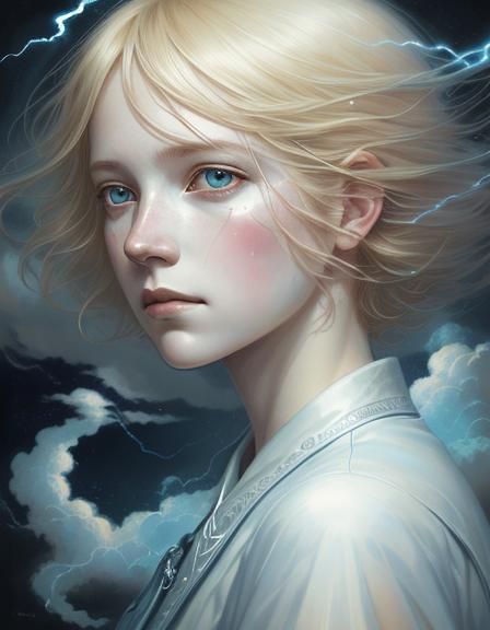 Air Witch Portrait with Lightning Accents