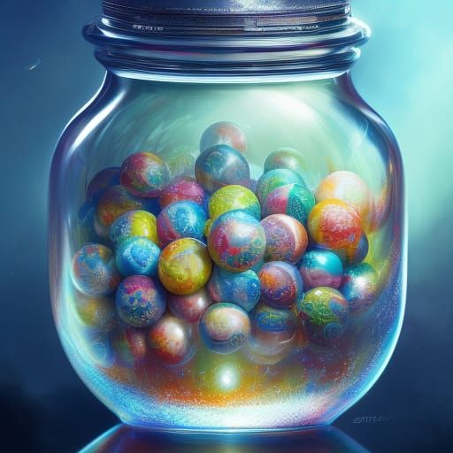 Ethereal Gumball Jar in a Surreal Style