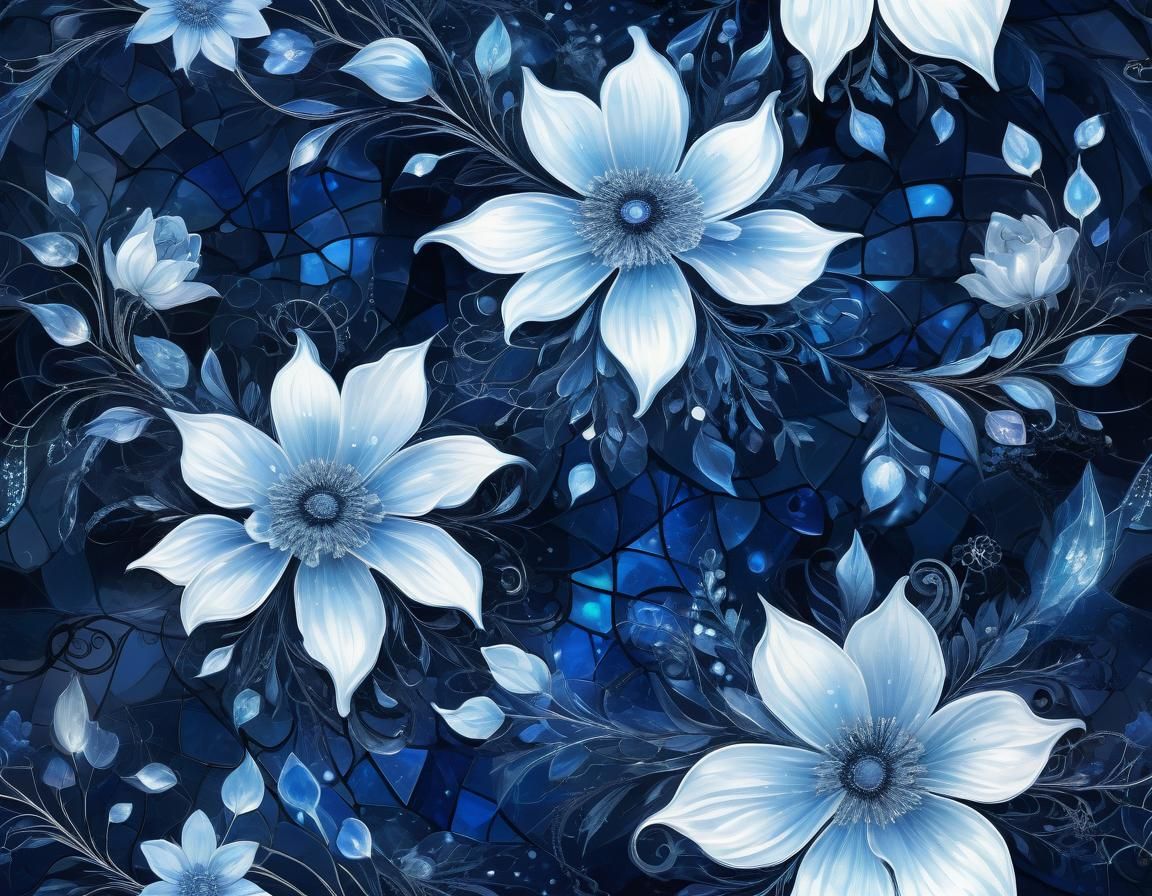 Ethereal Abstract Floral Art in Steampunk Style