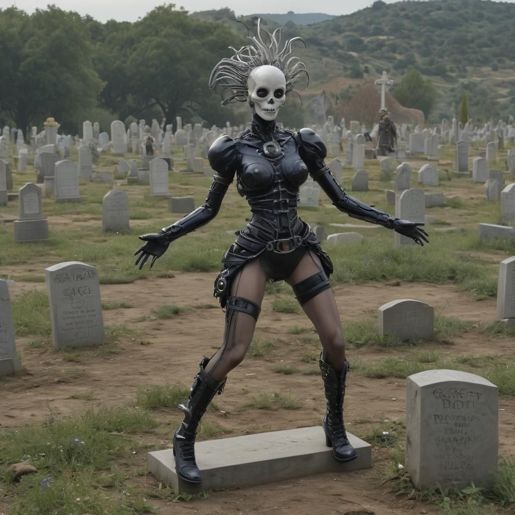 Biopunk Mistress Dancing in Dystopian Future