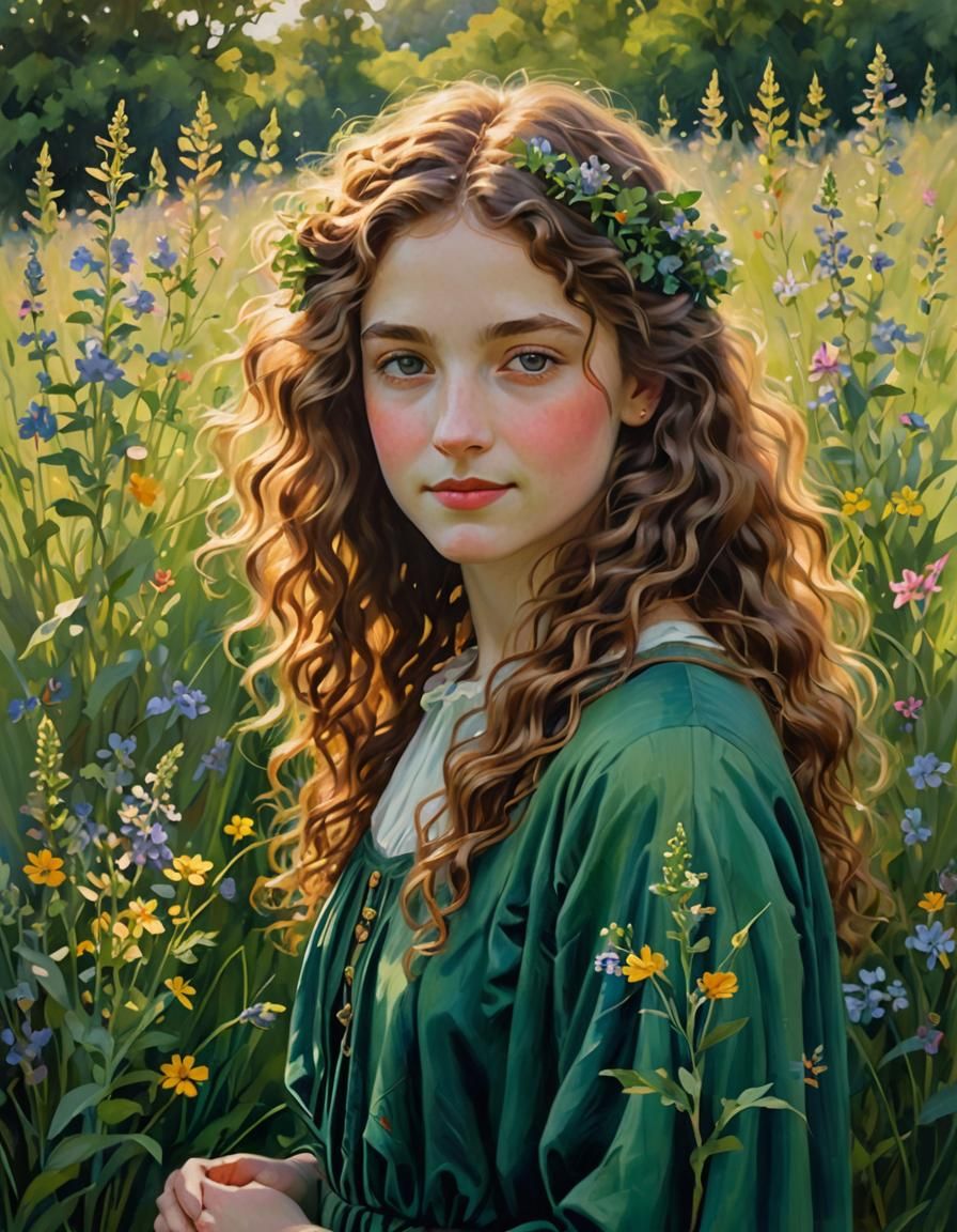 Young Irish Goddess in Soft Impressionist Portrait