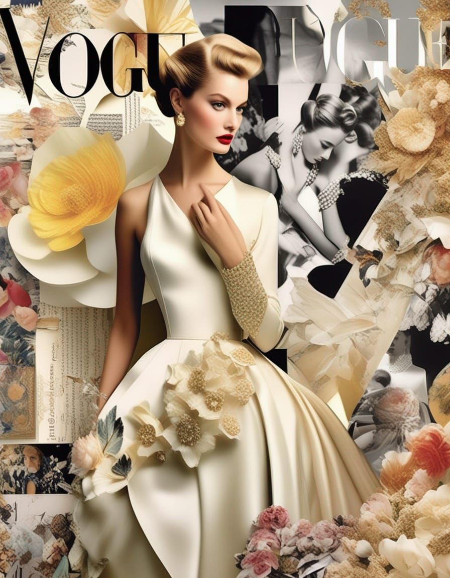 Fashion Collage in Vogue Style by Cecil Beaton