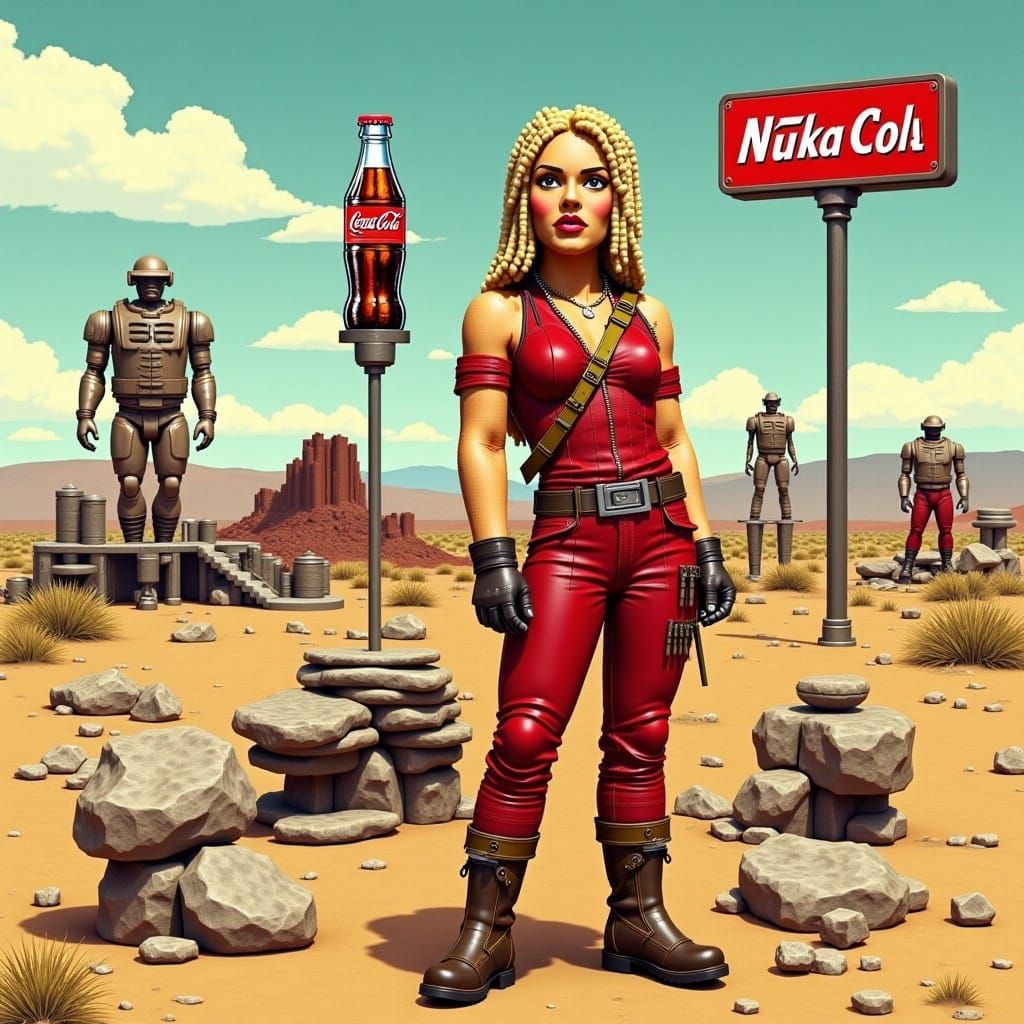 Nuka Cola Girl Cartoon Ad in Fallout Wasteland