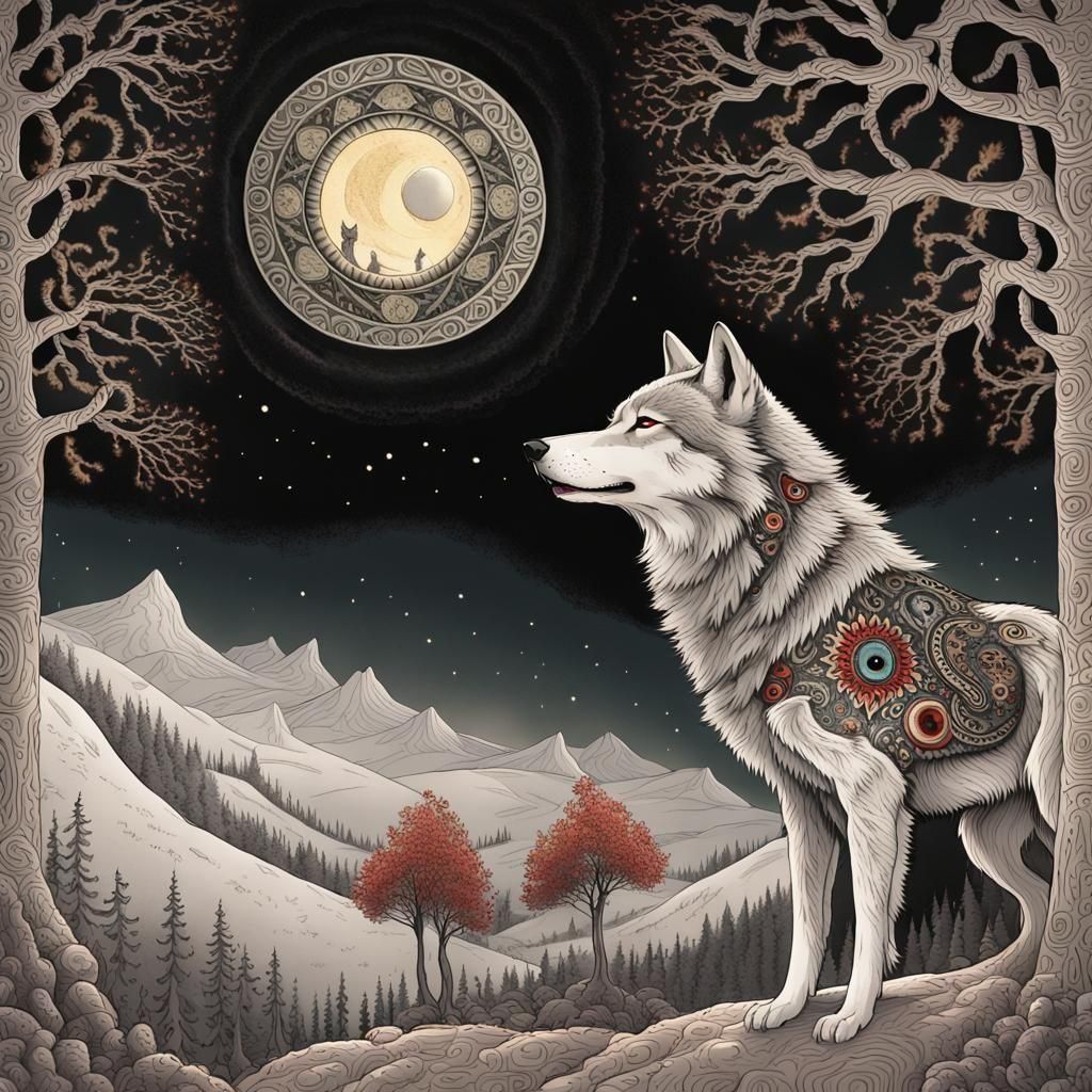 The Celestial Lone Wolf Watches Over All