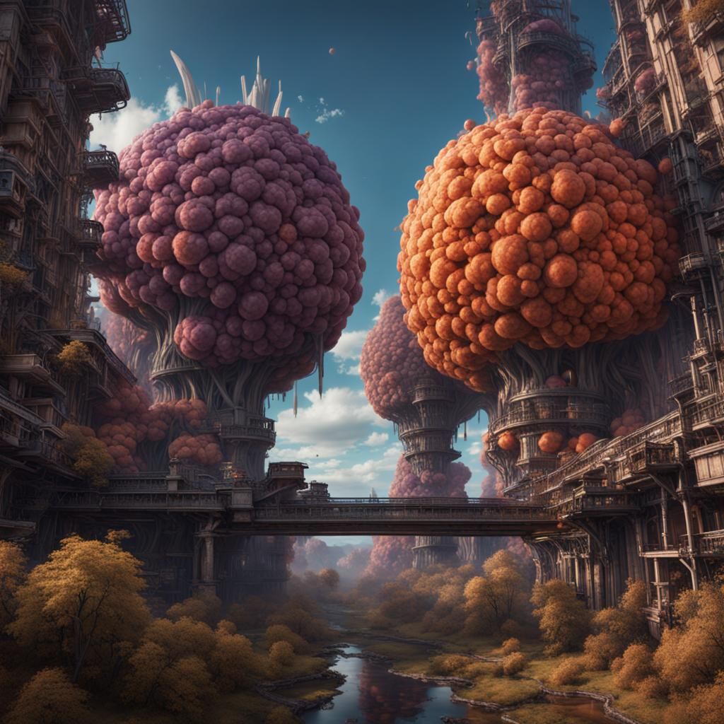 Nuclear Bombs Atomizing World: Detailed Matte Painting