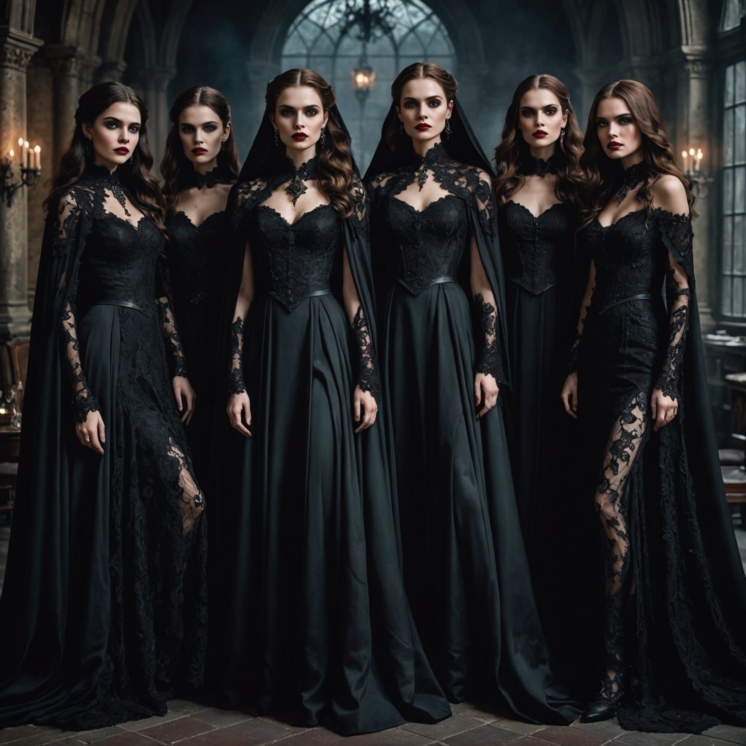 Elegant Vampires in Gothic Attire