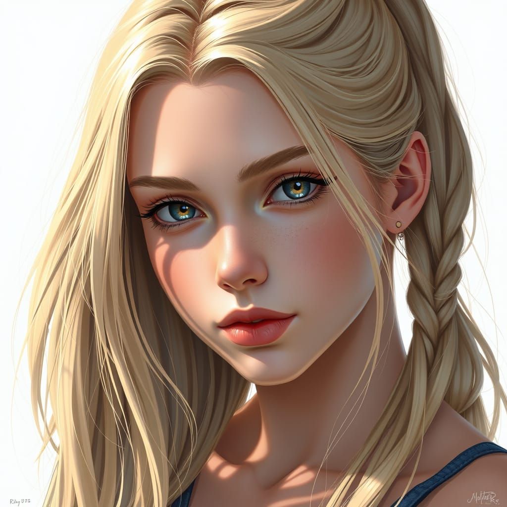 Realistic Riley Andersen Portrait in Kimuji Style