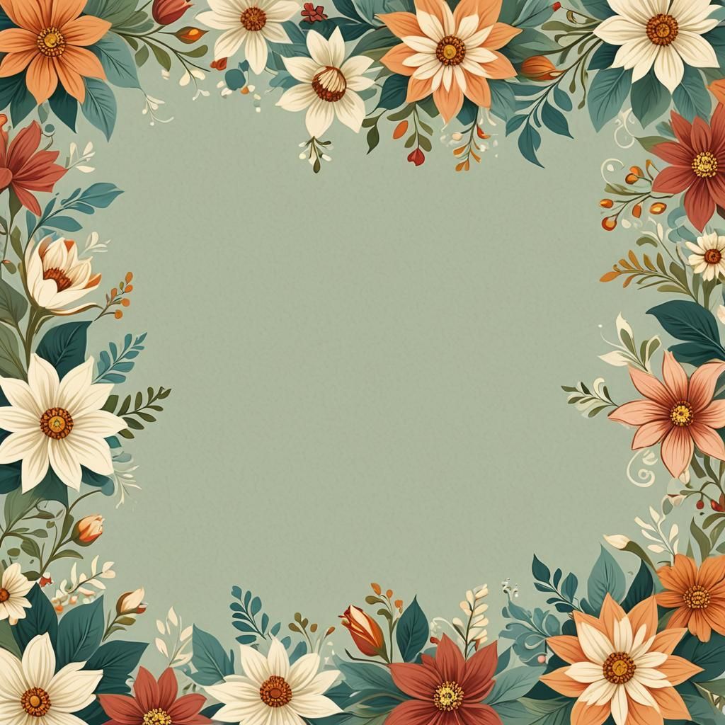 Floral Page Border with Light Colors