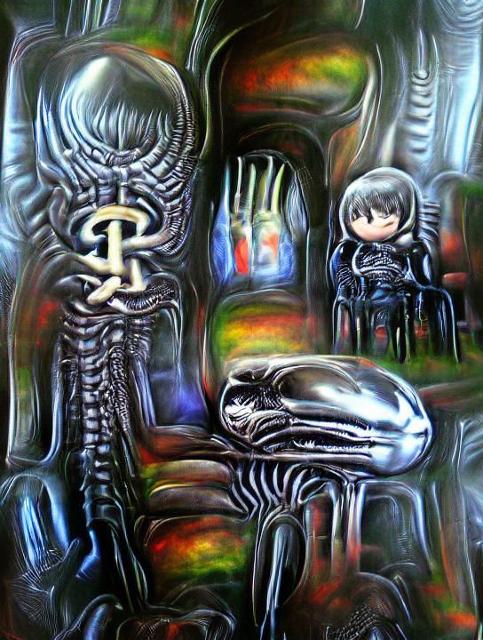 Psychedelic H.R. Giger Acrylic Art of Illness