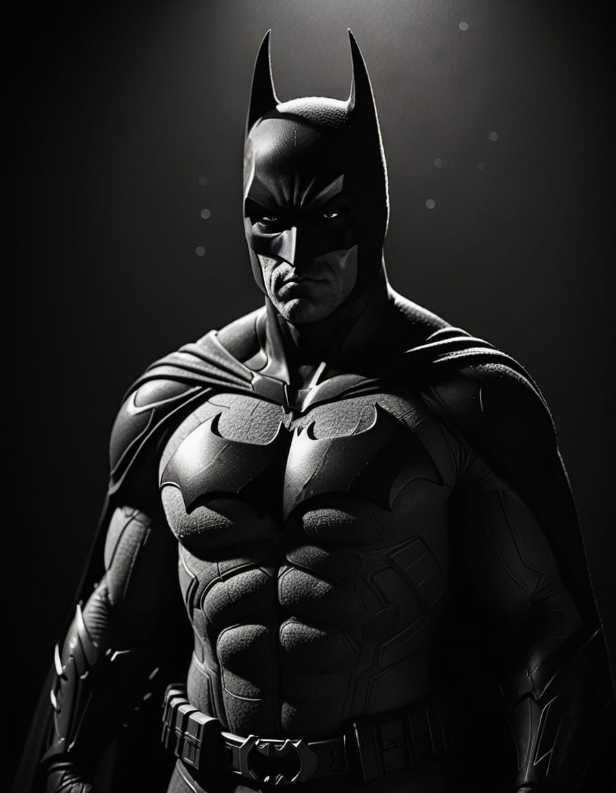 Felt Batman Sculpture in Monochrome