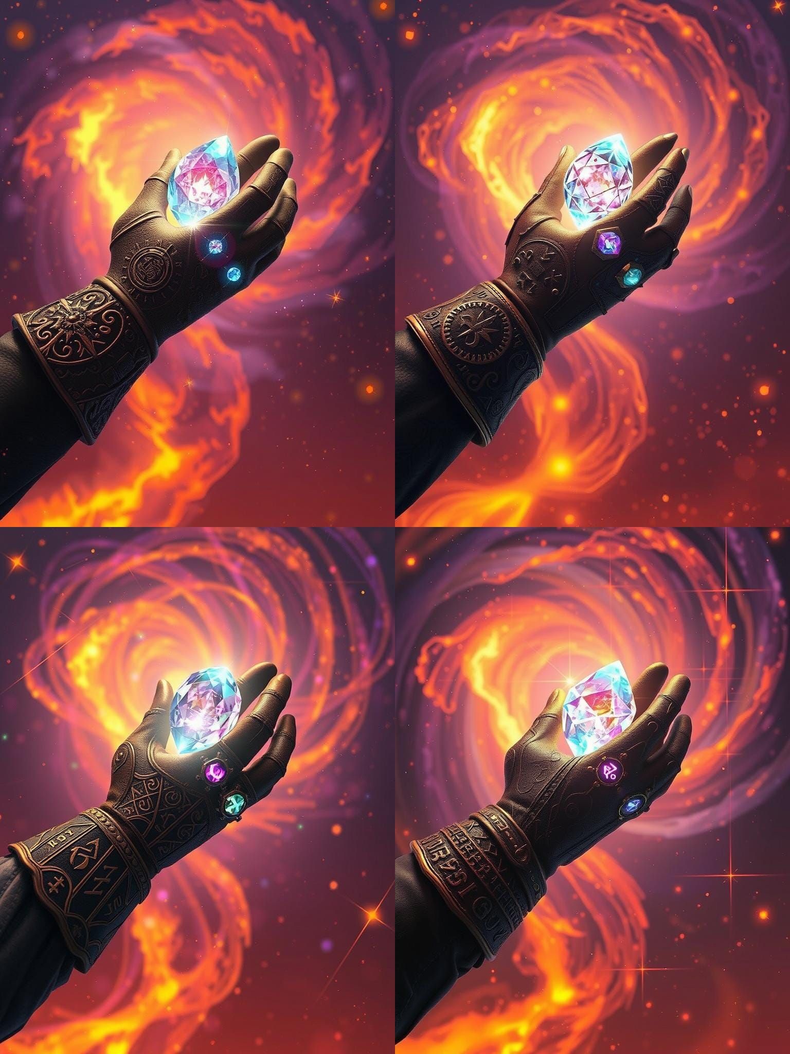 Medieval Glove Snatching Arkenstone in Fantasy Art Style