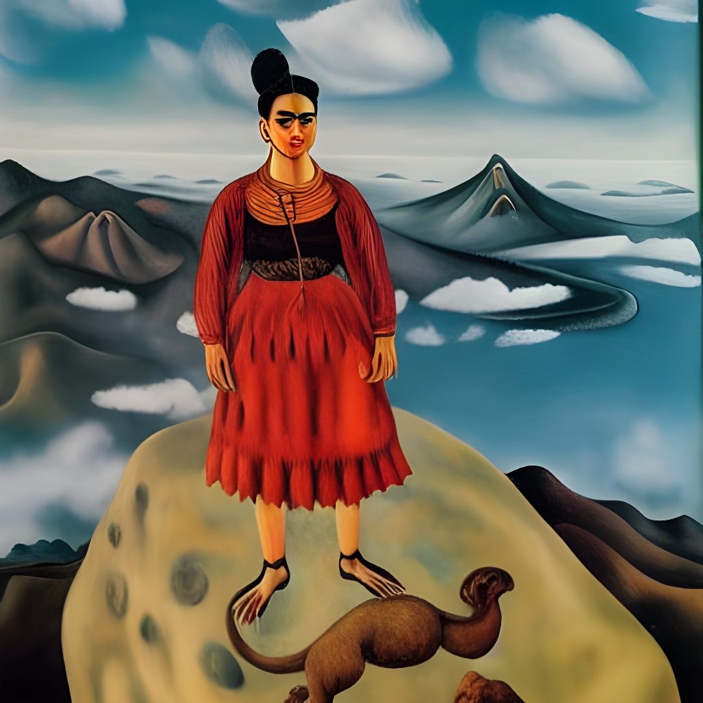 Wanderer Above the Sea of Fog: Frida Kahlo Style